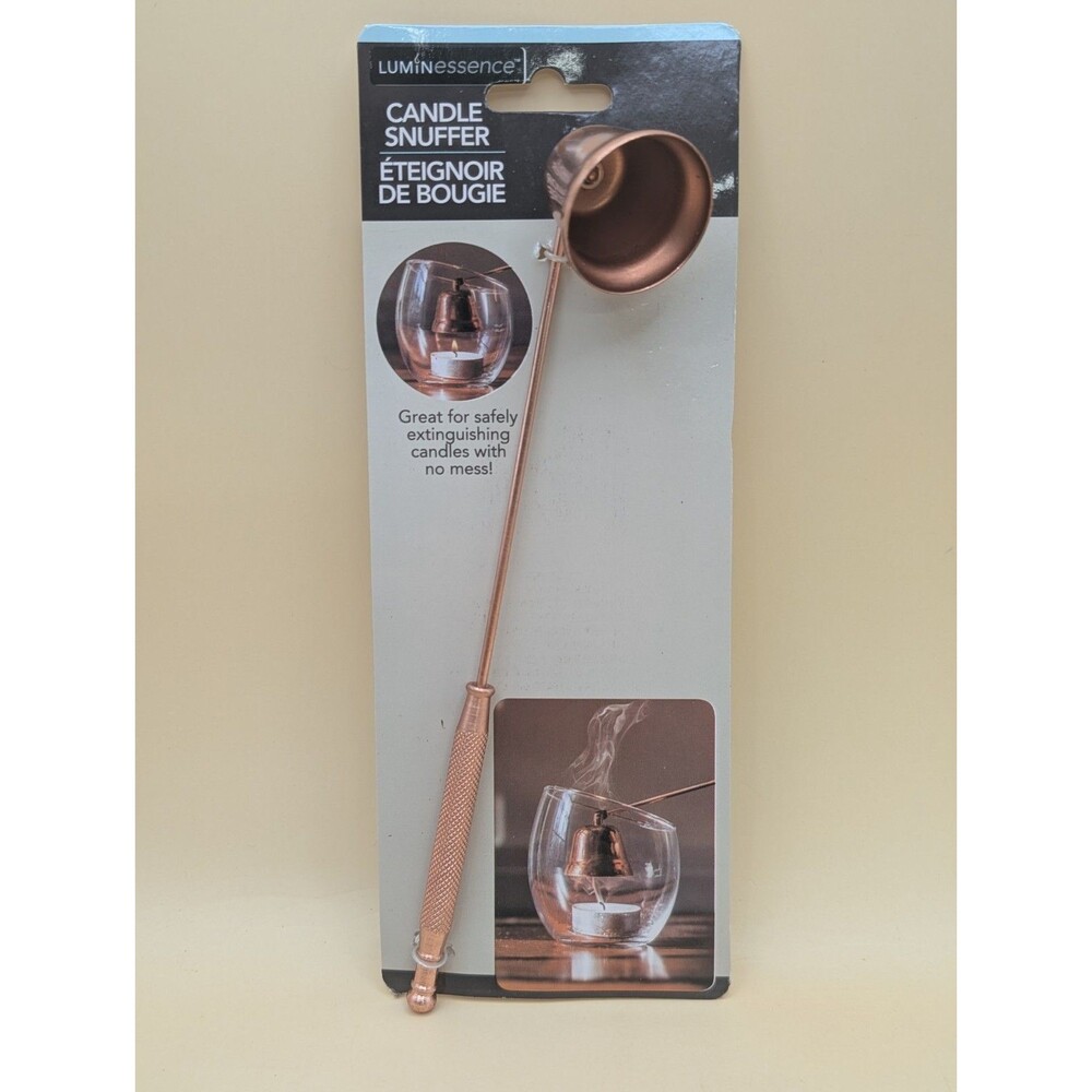 Candle Snuffer LUMINessence Rose Gold Metal Extinguishes Candles •8 3/8"